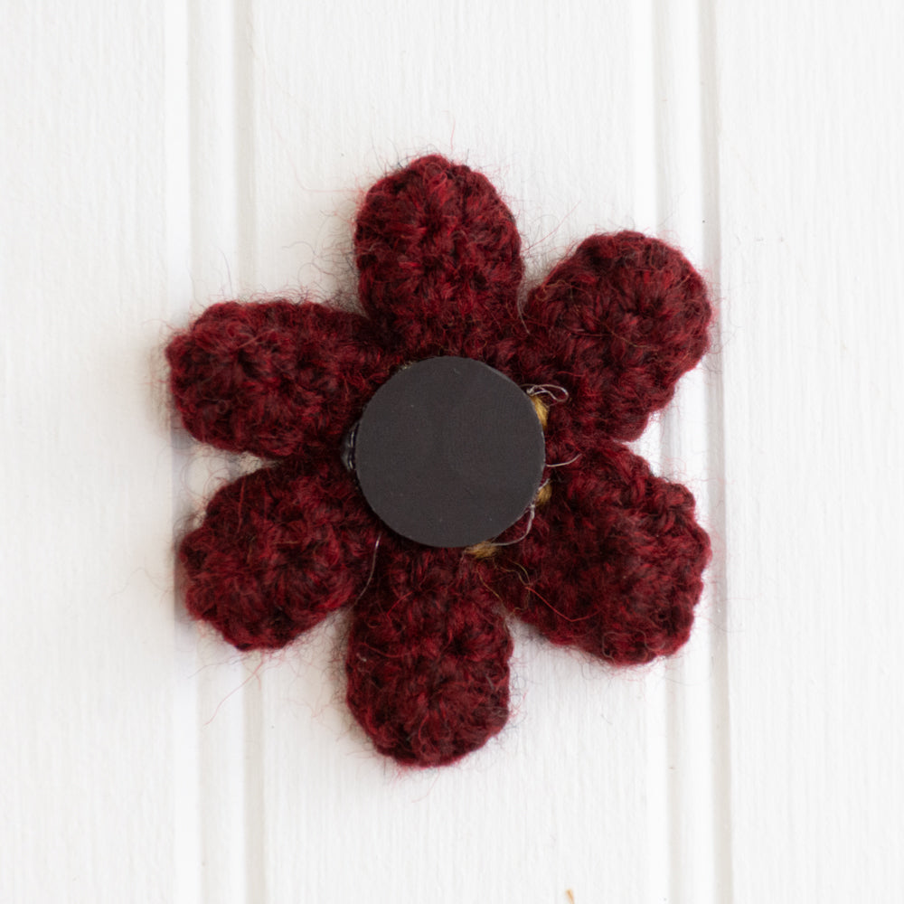 Handmade Daisy Magnet (Garnet & Brass)