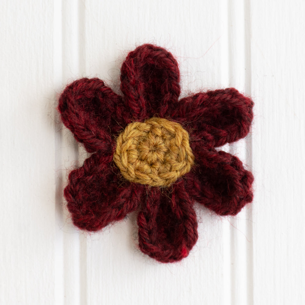 Handmade Daisy Magnet (Garnet & Brass)