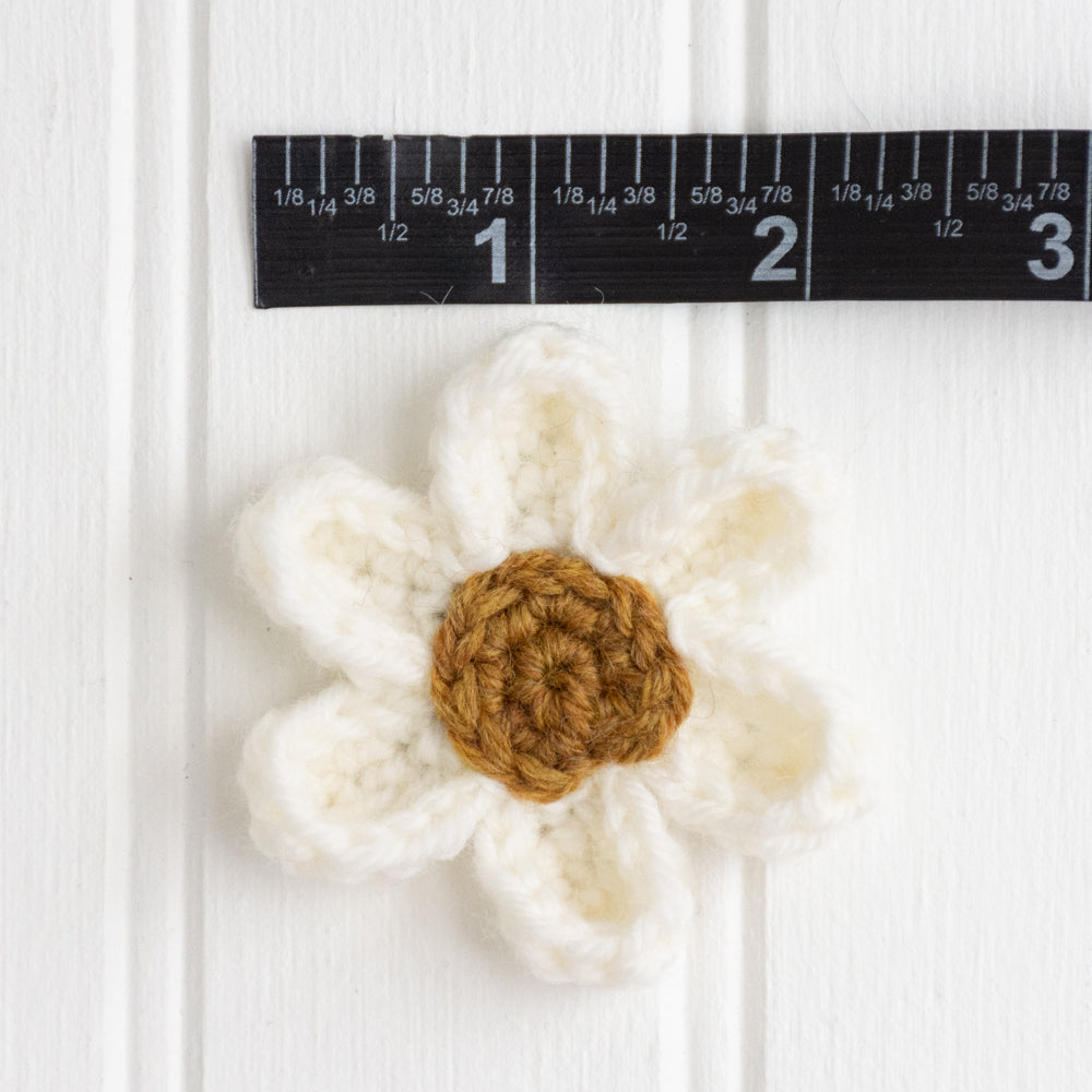 Handmade Daisy Magnet (White & Brass)