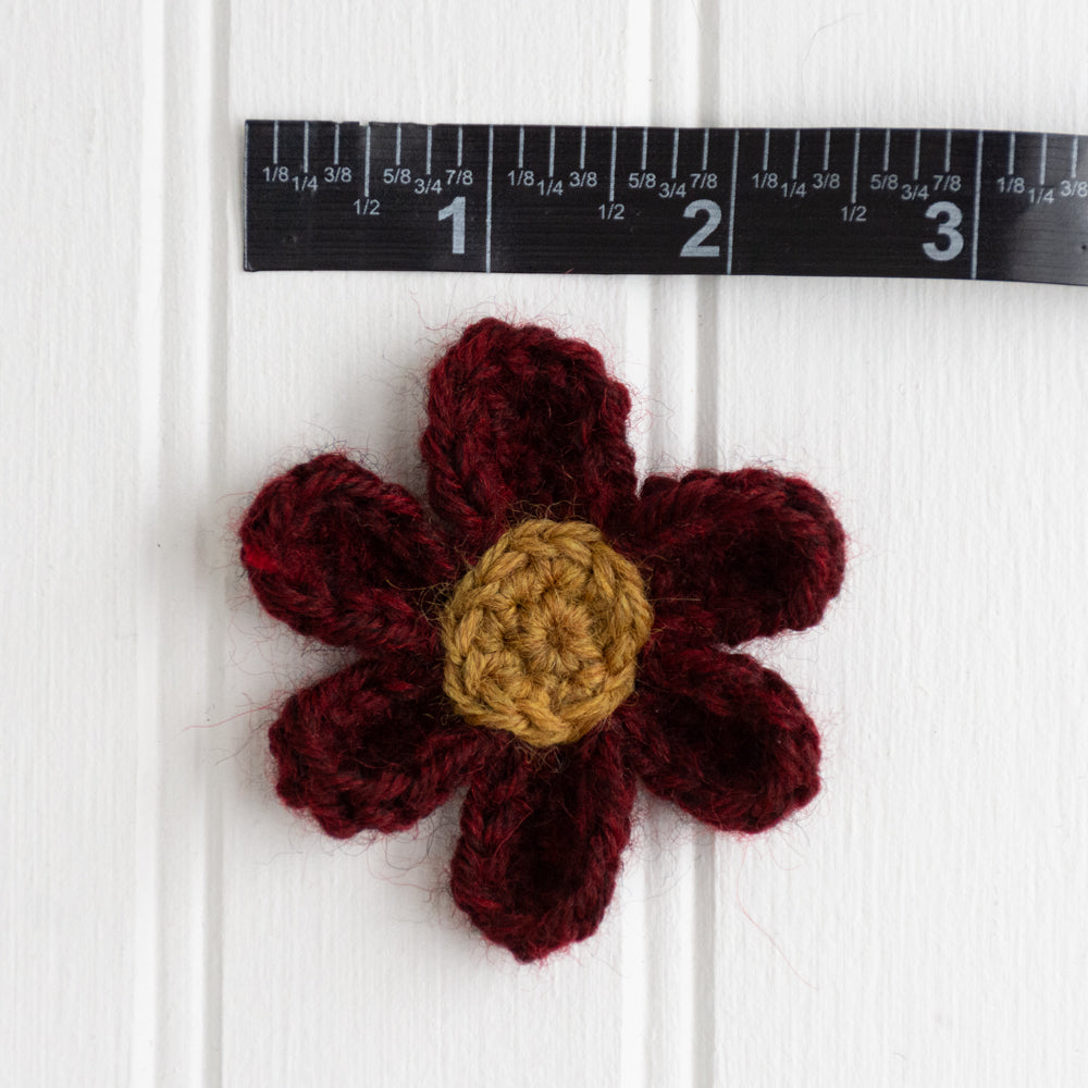 Handmade Daisy Magnet (Garnet & Brass)