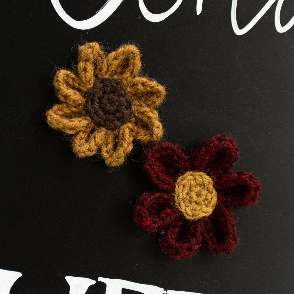 Handmade Daisy Magnet (Garnet & Brass)