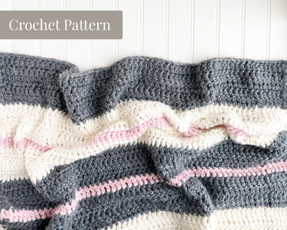 Striped Baby Blanket - Crochet Pattern