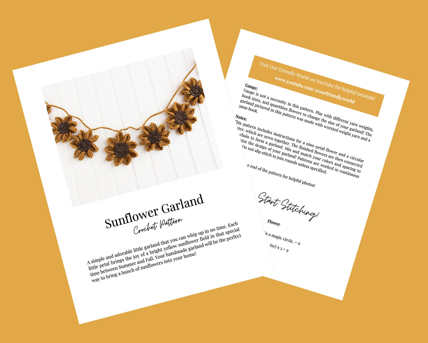 Sunflower Garland - Crochet Kit